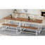 Quatre pièces, table et chaise de salle à manger, caractéristiques industrielles, chaises à dossier incliné, matériaux en acier, espaces de cuisine, style d'assemblage simple, fabrication de sièges larges, concise facile à entretenir