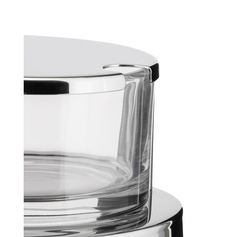 Silver and Glass Parmesan Cheese Cellar with Flip Top Lid
