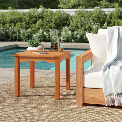 Rafael Square Eucalyptus Outdoor Side Table , 19'' in. W 19'' in. D