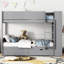 Lit superposé au-dessus gris avec tiroirs - armoire moderne à 2 couches avec une chambre à coucher