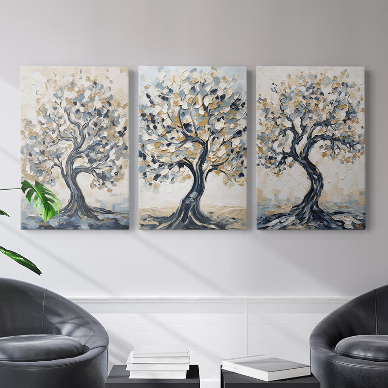 Lanscape Study Series L III - Ensemble de toiles tendues avec châssis Premium - Prêt à être accroché
