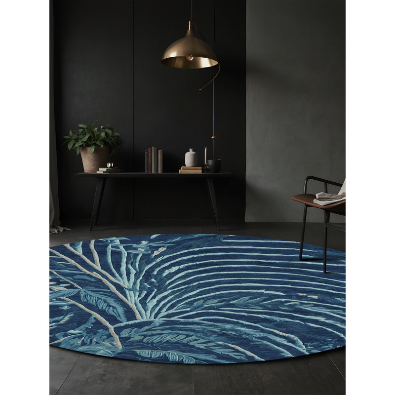 Tapis gris soyeux et moelleux, Rond 5 pi