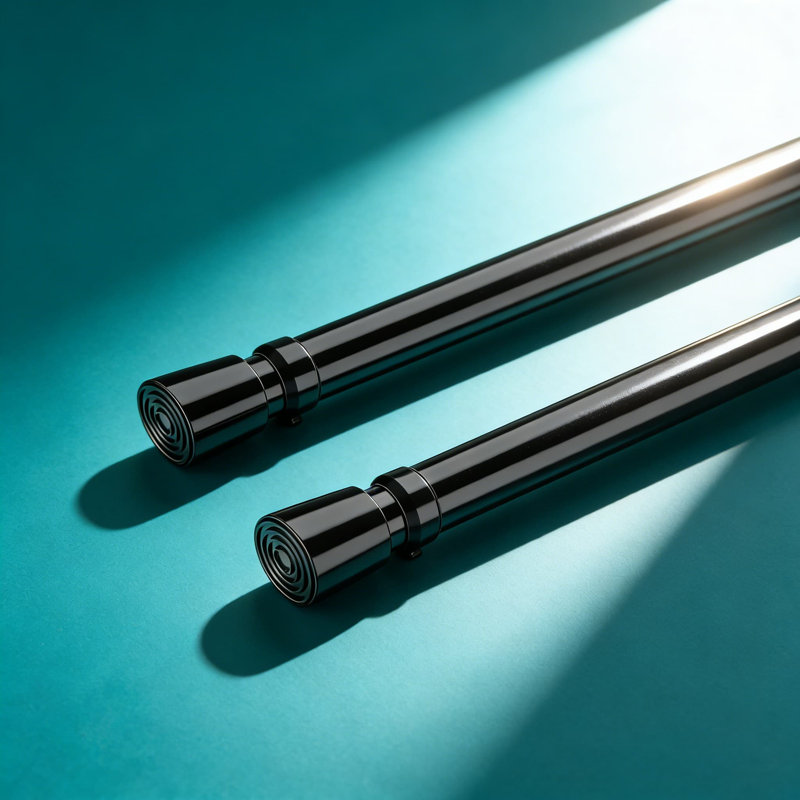 Adjustable Tension Rod Set - No Drill Spring Curtain Rod For Windows, Cabinets, Closets, And DIY Organization