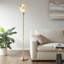 Lampe sur pied Uplight avec abat-jour en verre mercurisé