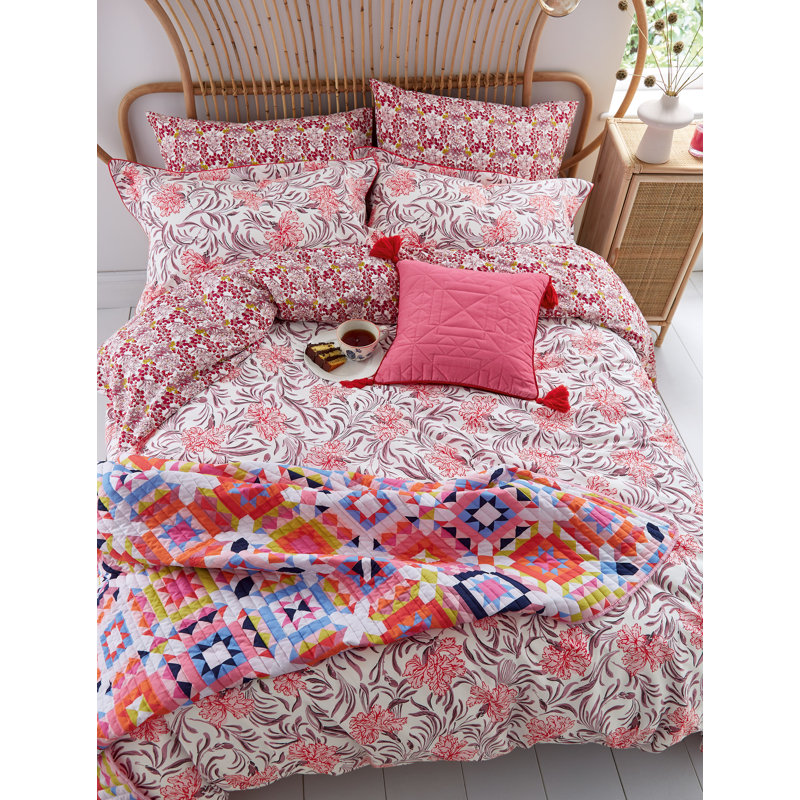 Garland Floral Cotton Percale Cover Set Multi, Super King - 2 Standard Pillowcases