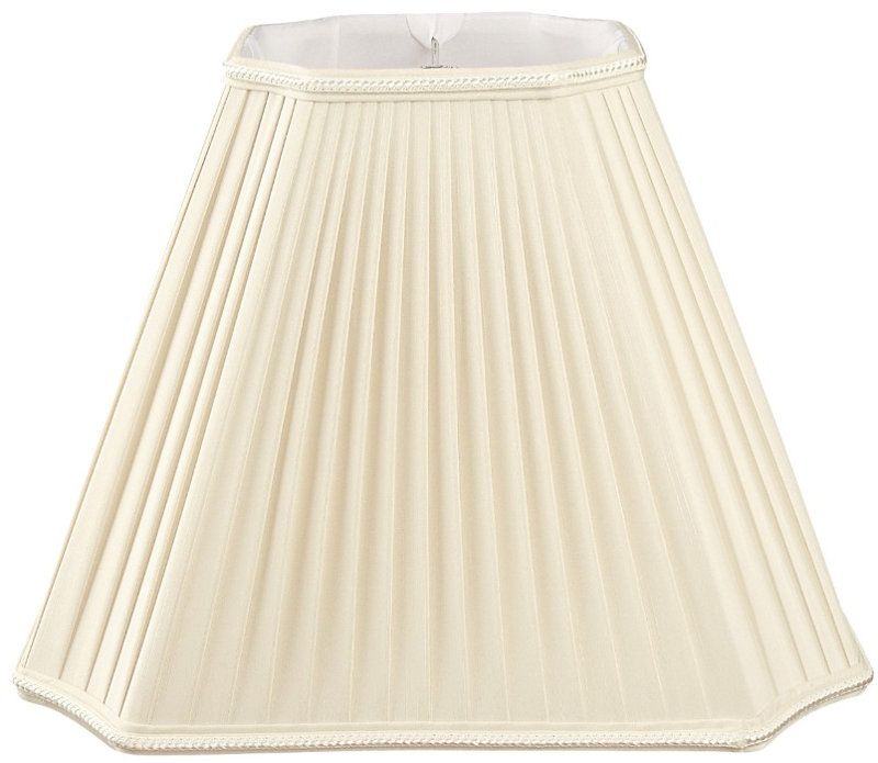 Abat-jour empire en soie / shantung empire (araignée), Beige / blanc cassé, H 11,5 po x l 15 po x P 15 po