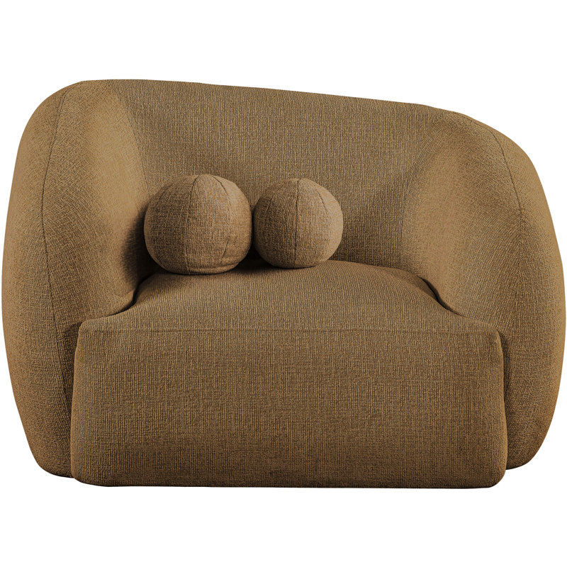 Chaise rembourrée Elowen, Tissu brun