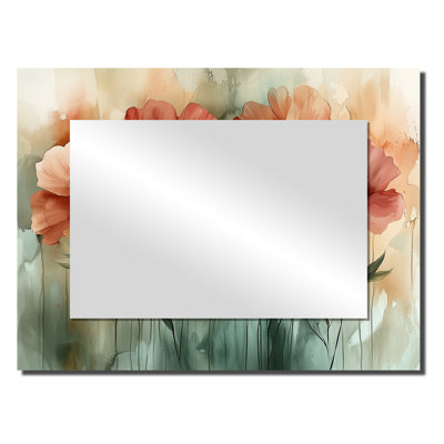 Coucher de soleil sur les fleurs de fuschia I - Art mural miroir floral - imprimé sur métal