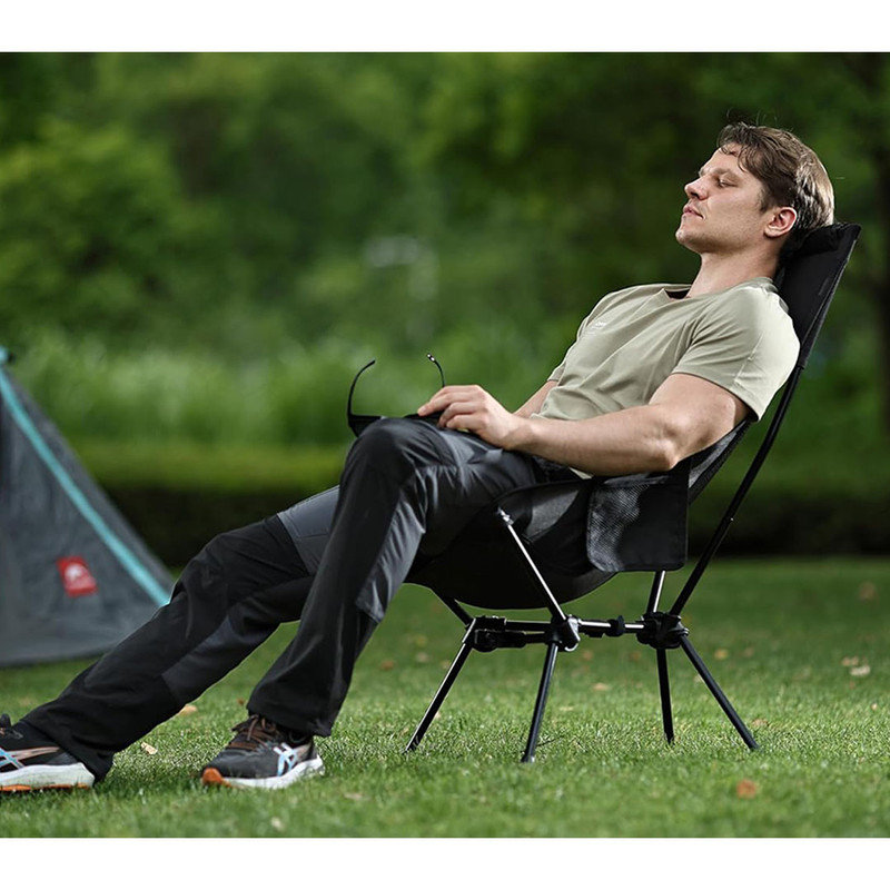 Arlmont & Co. Lightweight Folding High Back Camping Chair, Compact for ...