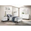 Mobilier de chambre à coucher simple moderne en bois avec lit simple et finition noire-1523824810