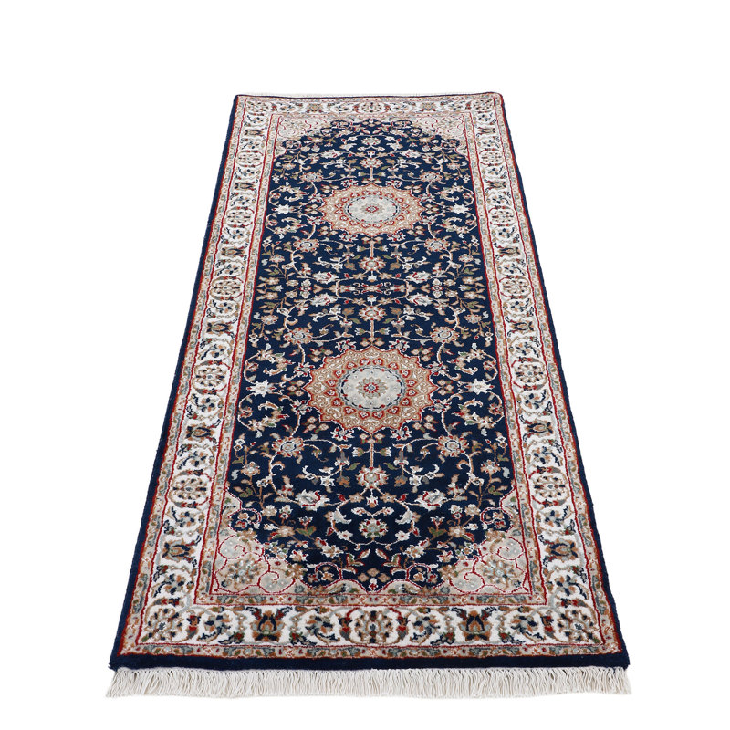 Nain Oriental Wool Hand Woven Area Rug, Runner 80 x 250cm