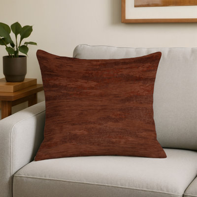 Coussin décoratif à carreaux brun intérieur et extérieur