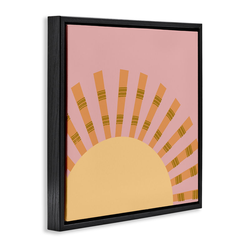 «Minimal Sun Rays» par Tina Finn, Cadre flottant noir de jais, H 18 po x l 18 po