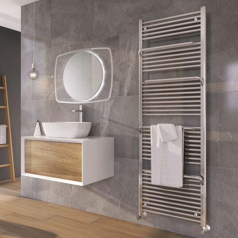 Joule Straight Towel Rail Heated Towel Rails, Chrome, 1800mm H x 600mm W