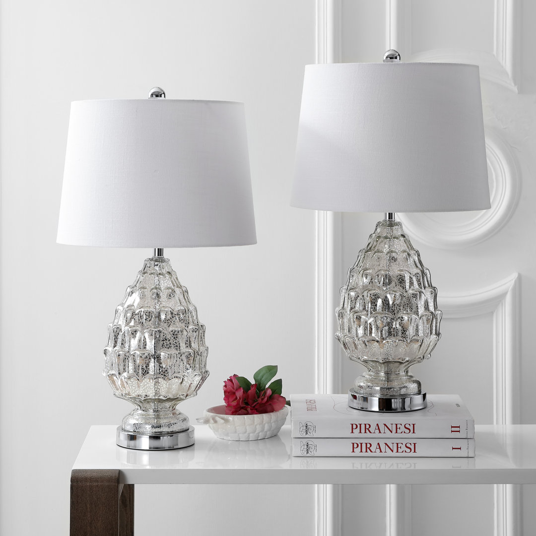 Mutchler Glass Table Lamp (Set of 2) House of Hampton®