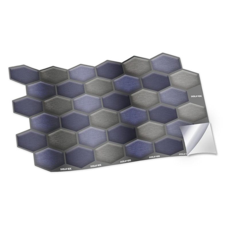 15.5cm W x 30.5cm L Aluminum Peel and Stick Mosaic Tile