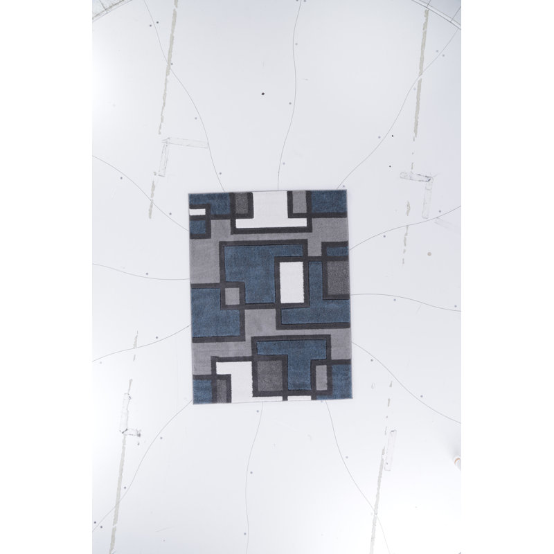 Ruby Blue/Grey Rug, Rectangle 120 x 160cm