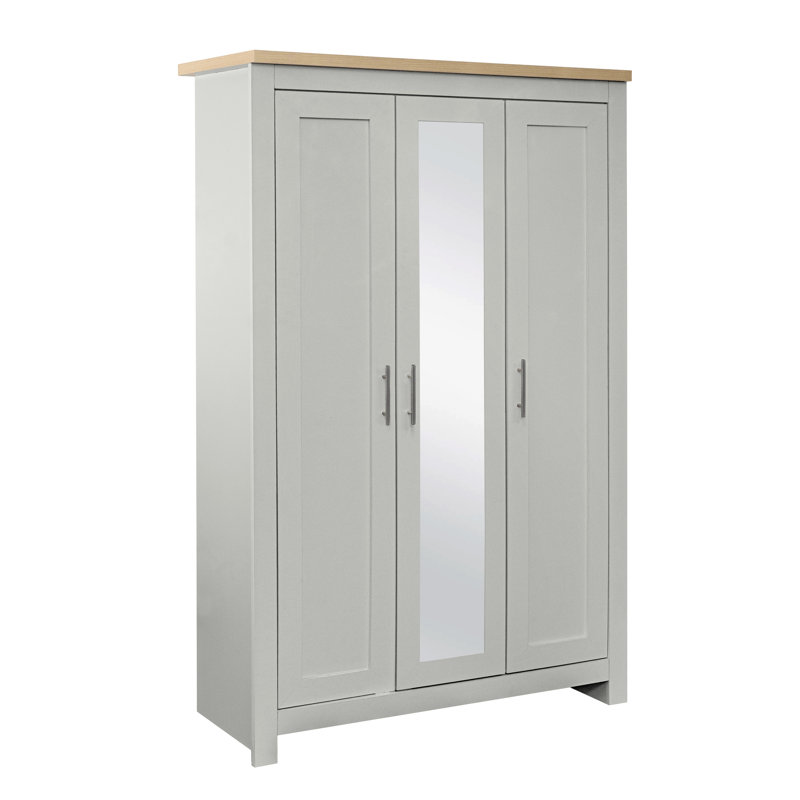 Portico 3 Door Manufactured Wood Wardrobe, Grey