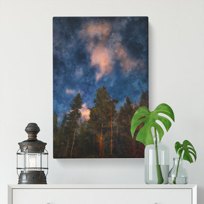 Starry Night Forest - Wrapped Canvas