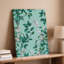Toile, illustration botanique sereine avec branches complexes et art mural vert luxuriant, feuilles contre une menthe douce, art mural sur toile-18437139