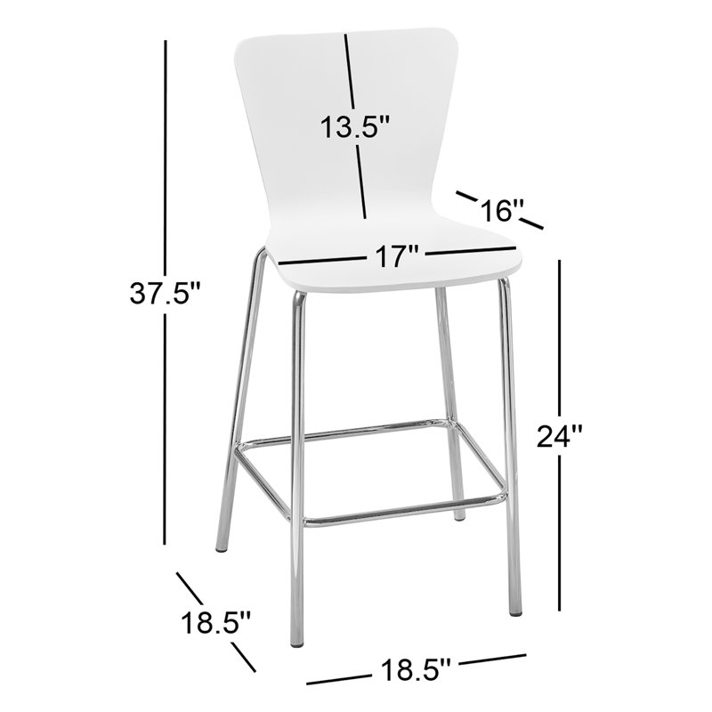 Viqueque Counter Stool, White