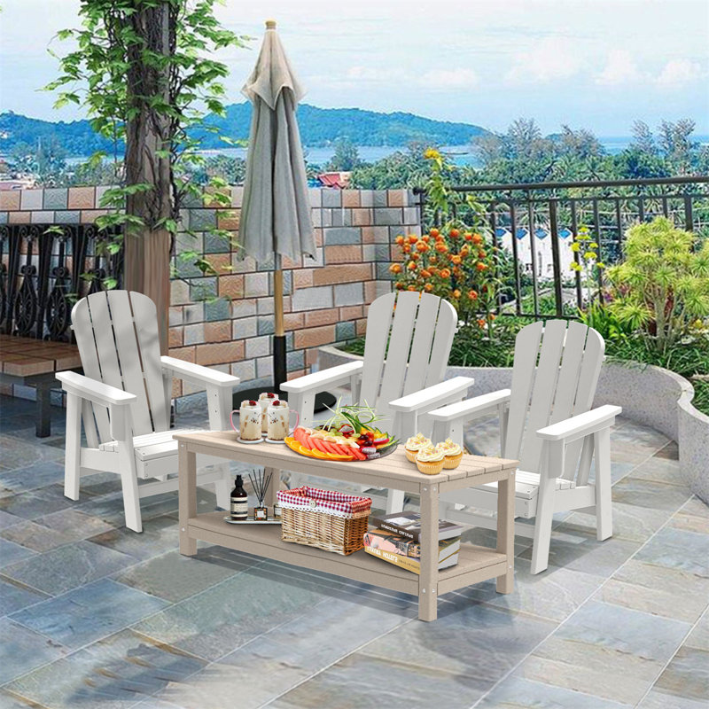 Chaise Adirondack en plastique Laputz, Blanc