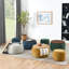 Repose-pieds rond avec rangement, fonction 2 en 1, fonctionne comme table de bout et repose-pieds, avec petit siège (25 po x 25 po x 14,7 po)-28979298