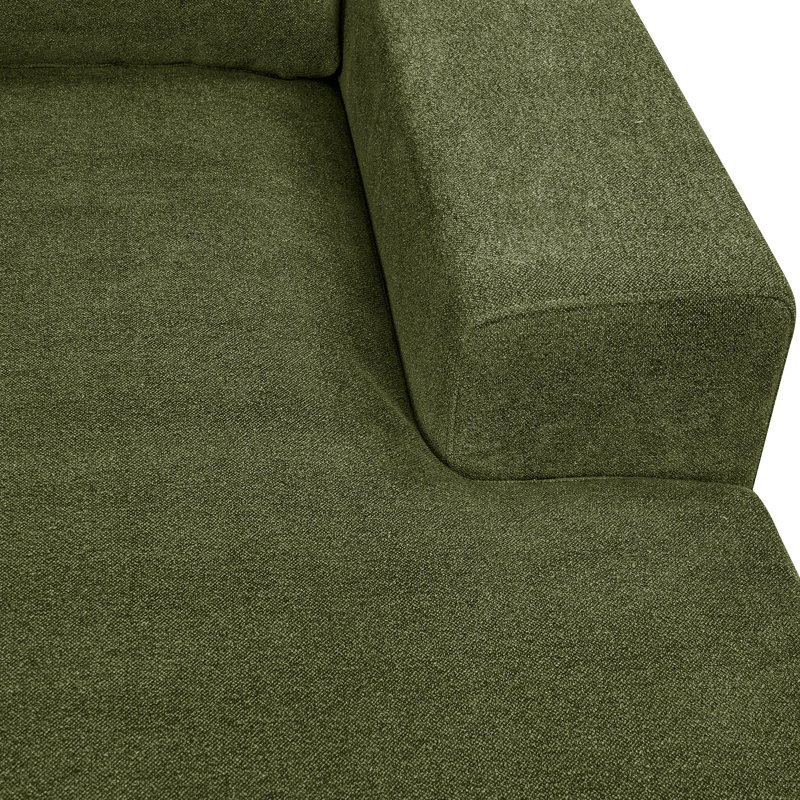 Canapé modulaire 3 pièces Ojai, Accoudoir à droite (vu de face), Chenille vert olive