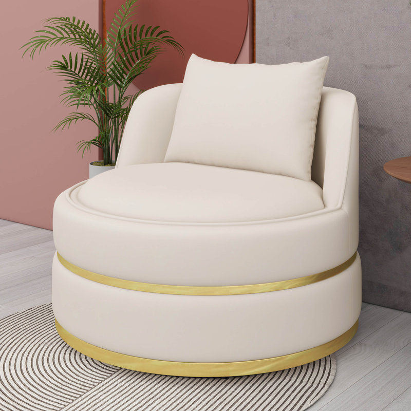 Fauteuil d'appoint en velours surdimensionné avec coussin de siège Degree, Beige