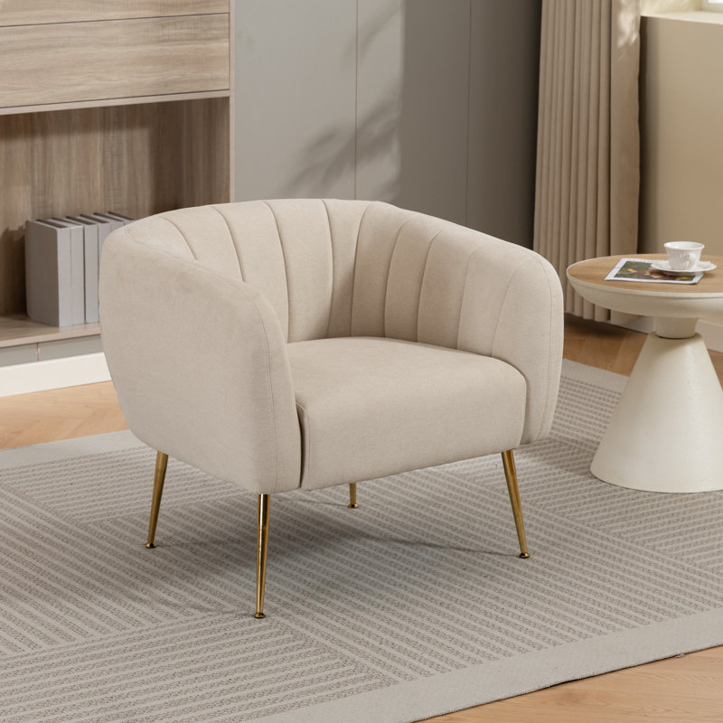 Upholstered Armchair, Beige