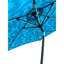 Parasol de patio à énergie solaire 9 pi, auvent rond avec motif + cyan, 6 nervures en acier, système de manivelle facile, inclinaison à 45 degrés, intempéries, pour parasol ombragé avec lumières à DEL, mât, bouton-poussoir