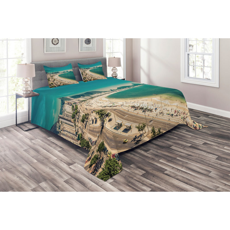 Island Polyester Coverlet, King Bedspread + 2 Shams