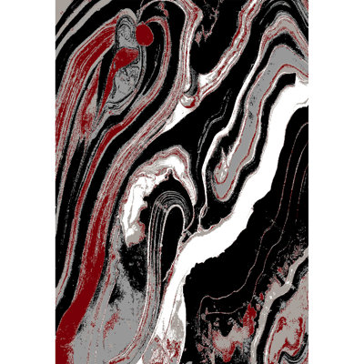 Galaxy Series Abrstract Black/Gray/Ivory/Beige Area Rug