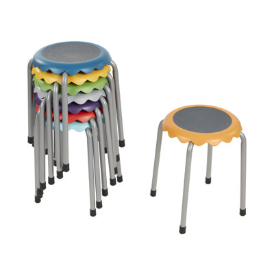 ECR4Kids Daisy Stackable Stool Set, Flexible Seating, 8-Piece
