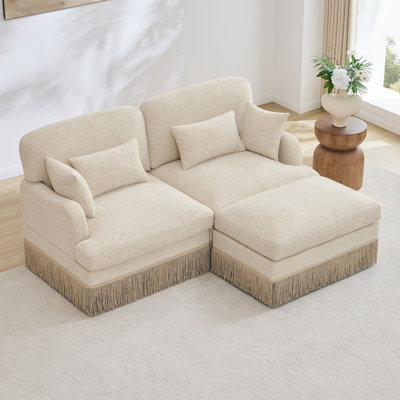 Canapés à assise profonde, repose-pieds modulaire en chenille, style moderne pour la maison