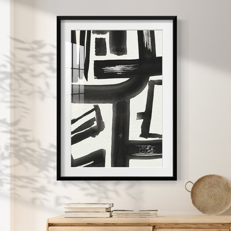 «Inkwell Intersect II», reproduction encadrée, H 28,5 po x l 20,5 po, Noir