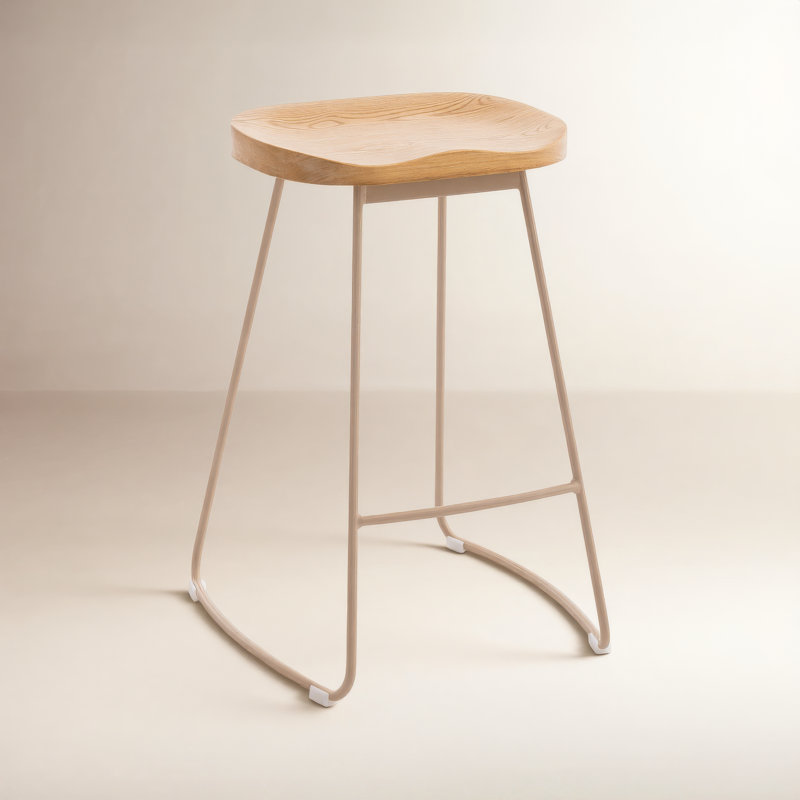 Tabouret de comptoir Saddle, Kaki, Jaune