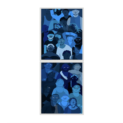 Good Black Art – “Not Really Here &  Still Not Really Here” Wall Art Diptych by Corey Wash | Ready-to-Hang 2-Piece Framed Graphic Prints 