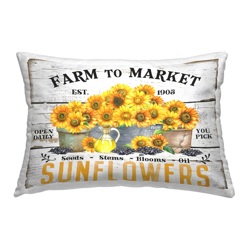 Coussin Farm To Market Sunflowers