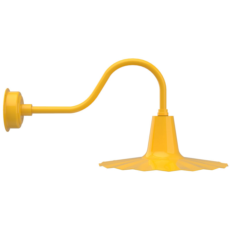 Luminaire de grange d’extérieur à del Iris, H 7,5 po x l 20 po x P 20 po, Jaune
