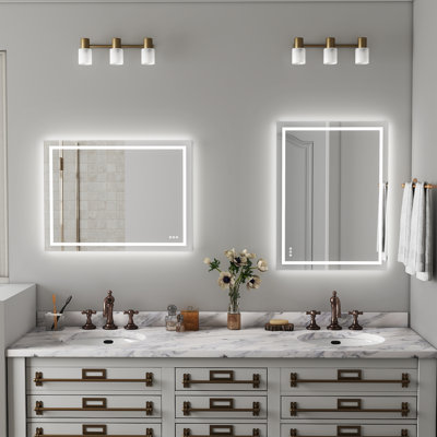 UL Certified LED Bathroom Vanity Mirror Dimmable 3 color Light, Anti-Fog, Back & Front Light