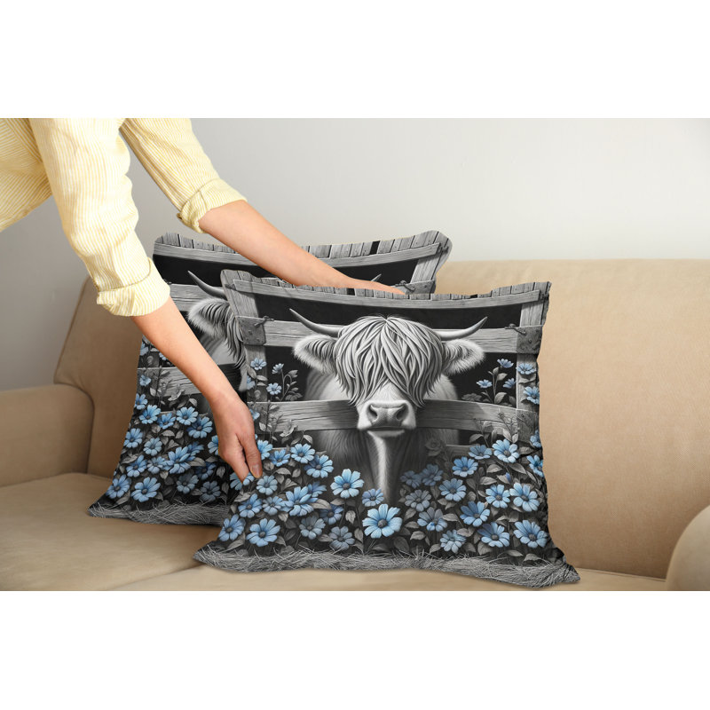Ensemble de 2 housses de coussin Ambesonne, H 18 po x l 18 po, Carré