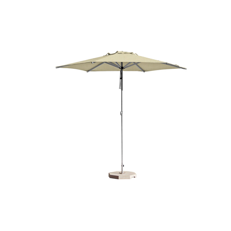 Swift 8' Round Umbrella, Square Metal Base with Wheels, Pacific Blue