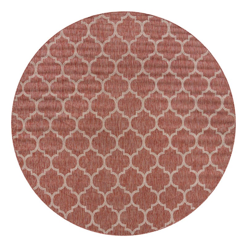 Geometric Indoor / Outdoor Rug, Round 10'8"