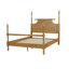 Grand lit de style classique avec structure et pieds en bois massif, capacité de poids de 500 lb, rails latéraux