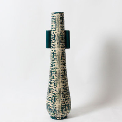 Vase de table en céramique turquoise Newcomer