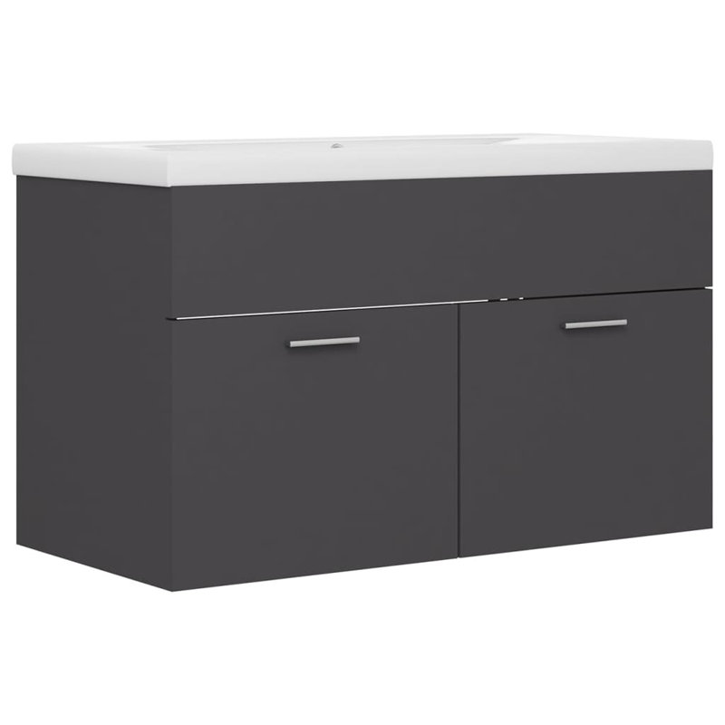 Saona Wall Hung Single Vanity Unit, Black, 800mm