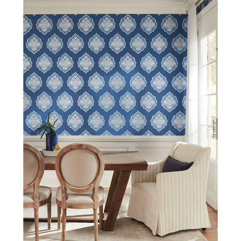 Rouleau de papier peint L 27 pi x l 27 po, Bleu marine