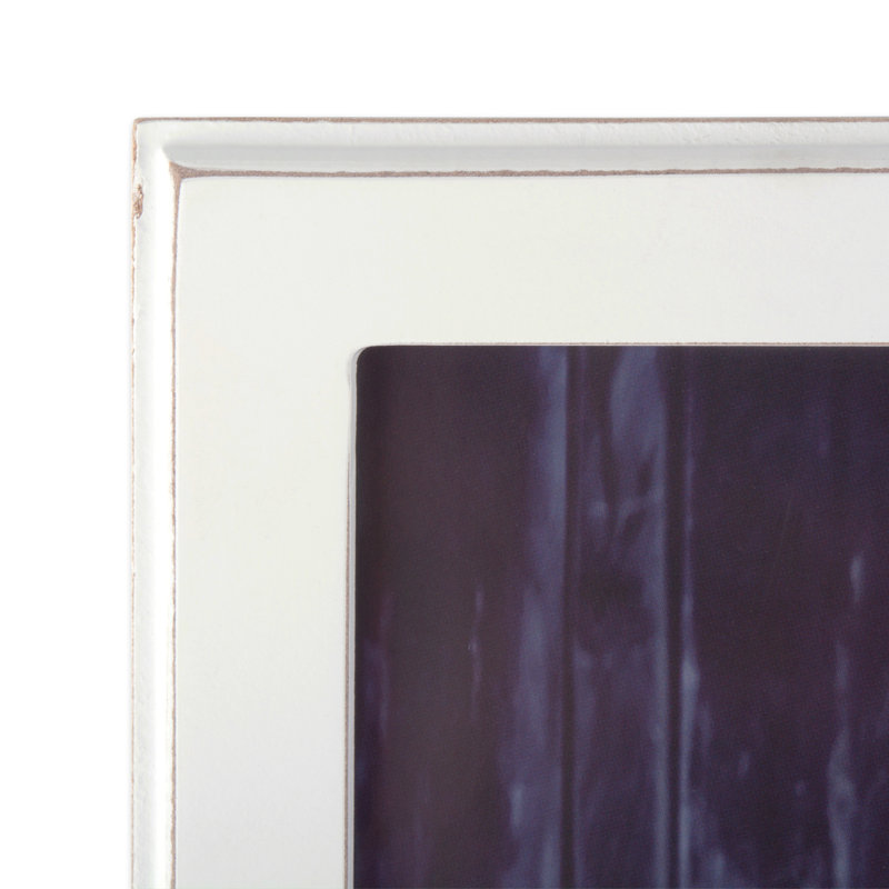 Cadre pour photo simple en bois biseauté Syrna, Blanc, 8 po x 10 po