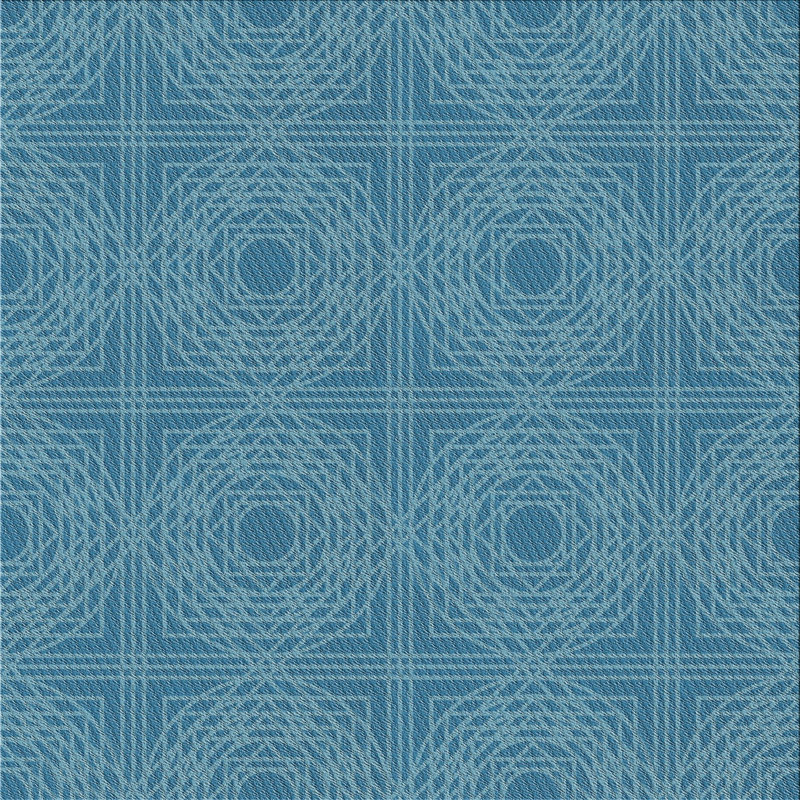 Tapis décoratif bleu géométrique, Carré 6 pi